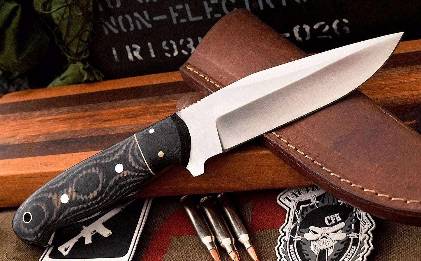 Custom Handmade D2 Tool Steel Bushcraft Hunter Skinning Knife