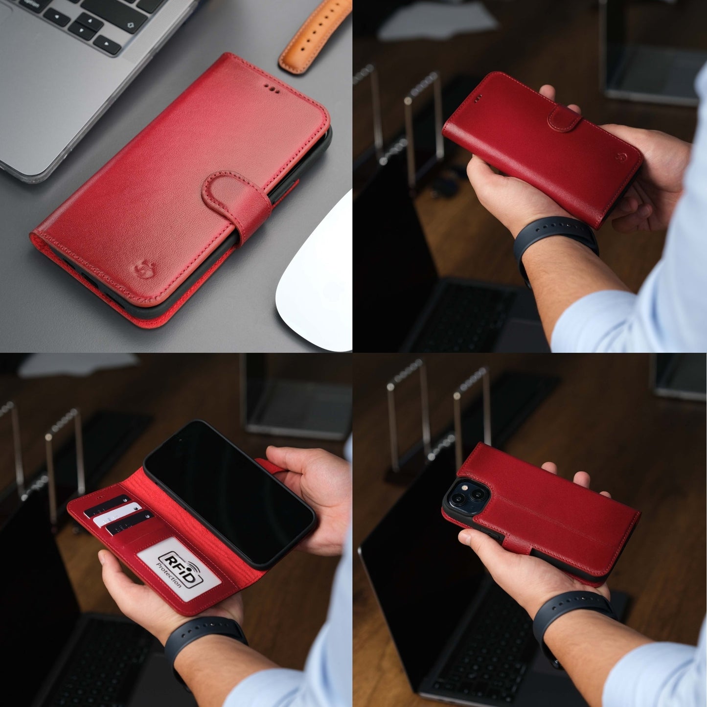 Casper Leather iPhone 15 Wallet Case | Detachable MagSafe Compatible RFID Protection