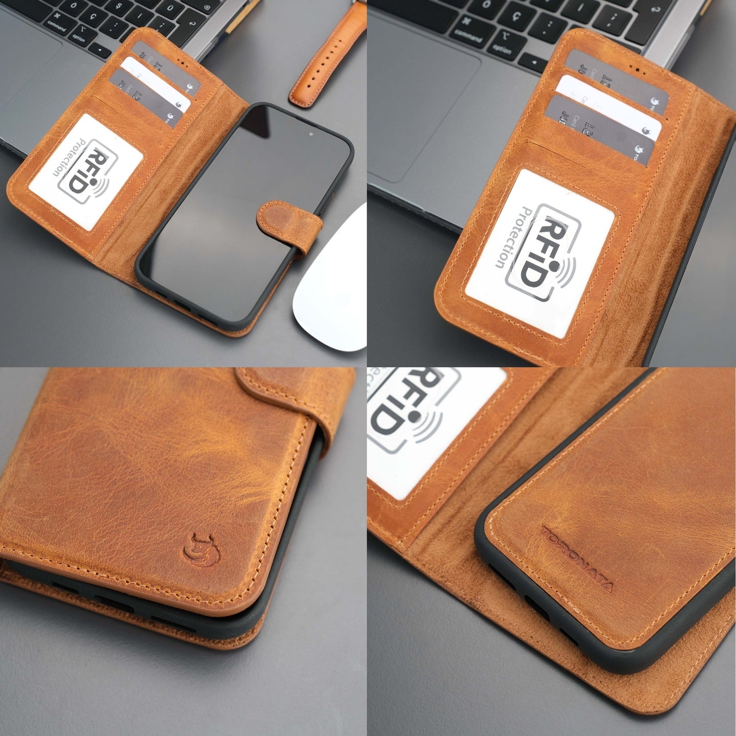 Casper Leather iPhone 15 Wallet Case | Detachable MagSafe Compatible RFID Protection