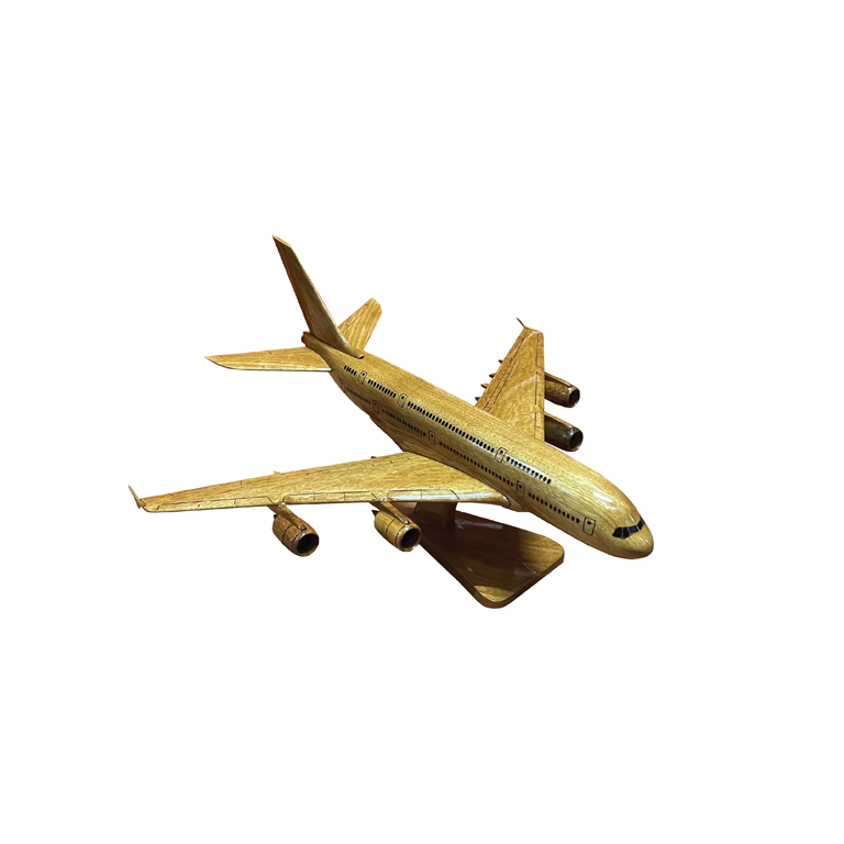 Airbus 380 Mahogany Wood Desktop Model