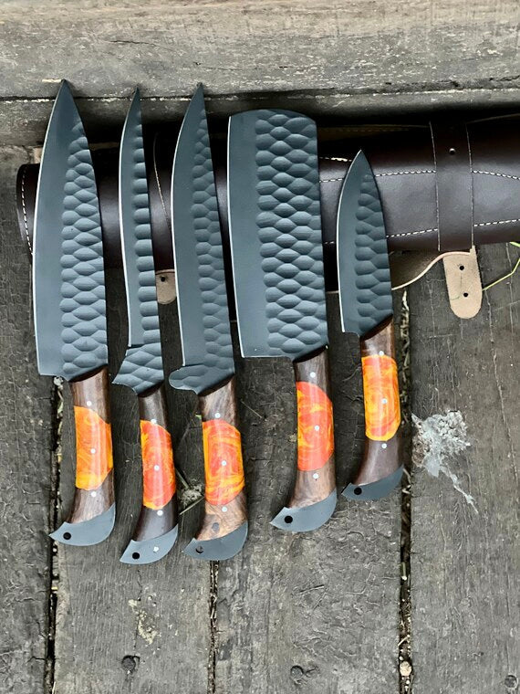 Damascus steel/D2 steel handmade knife chef set/Gift for wife/Girlfriend/Fiancee-wedding Gift-Valentine day gift/Husband Gift/sharp slicer