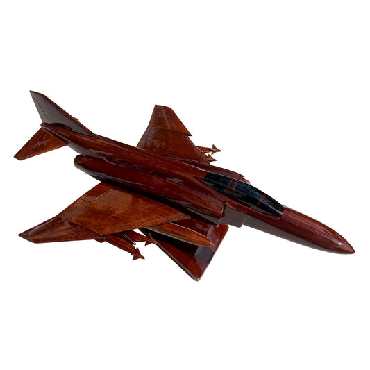 F-4 ( F4 ) Phantom Mahogany Wood Desktop Airplane Model