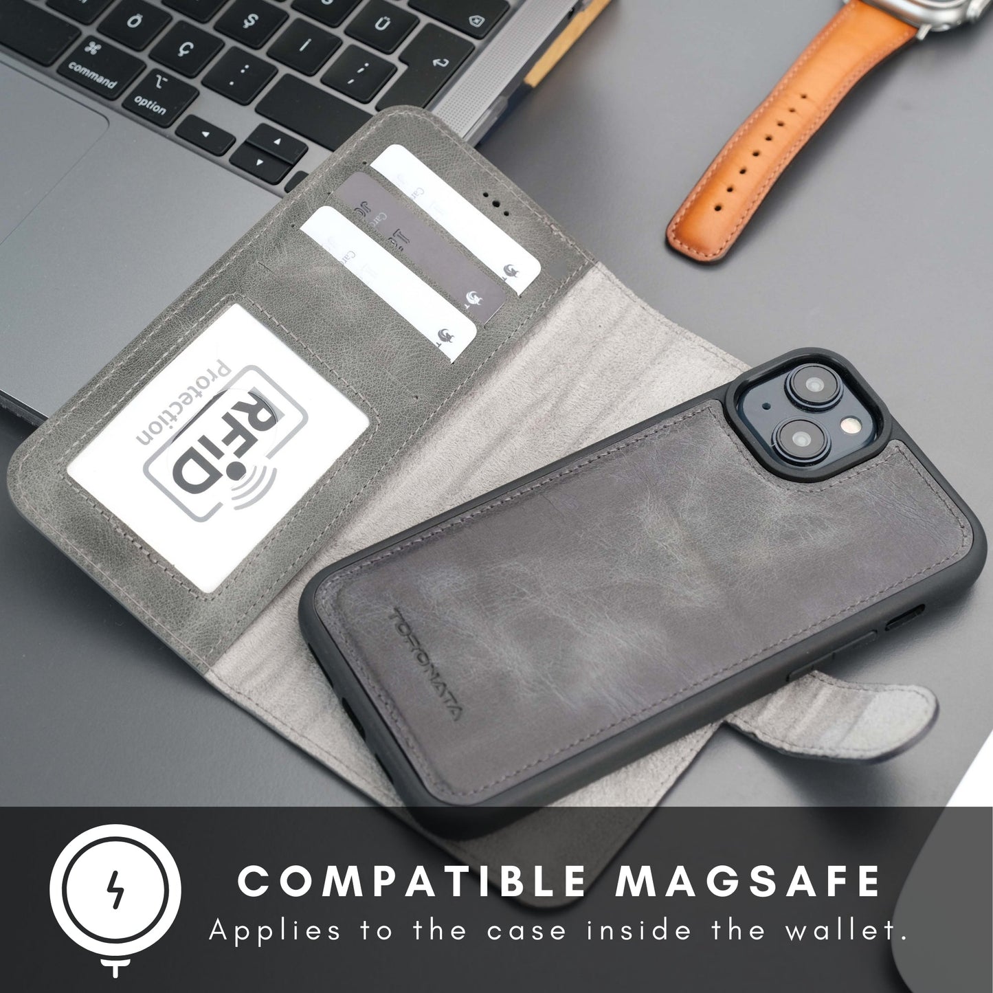 Casper iPhone 16 Plus Wallet Case Leather MagSafe