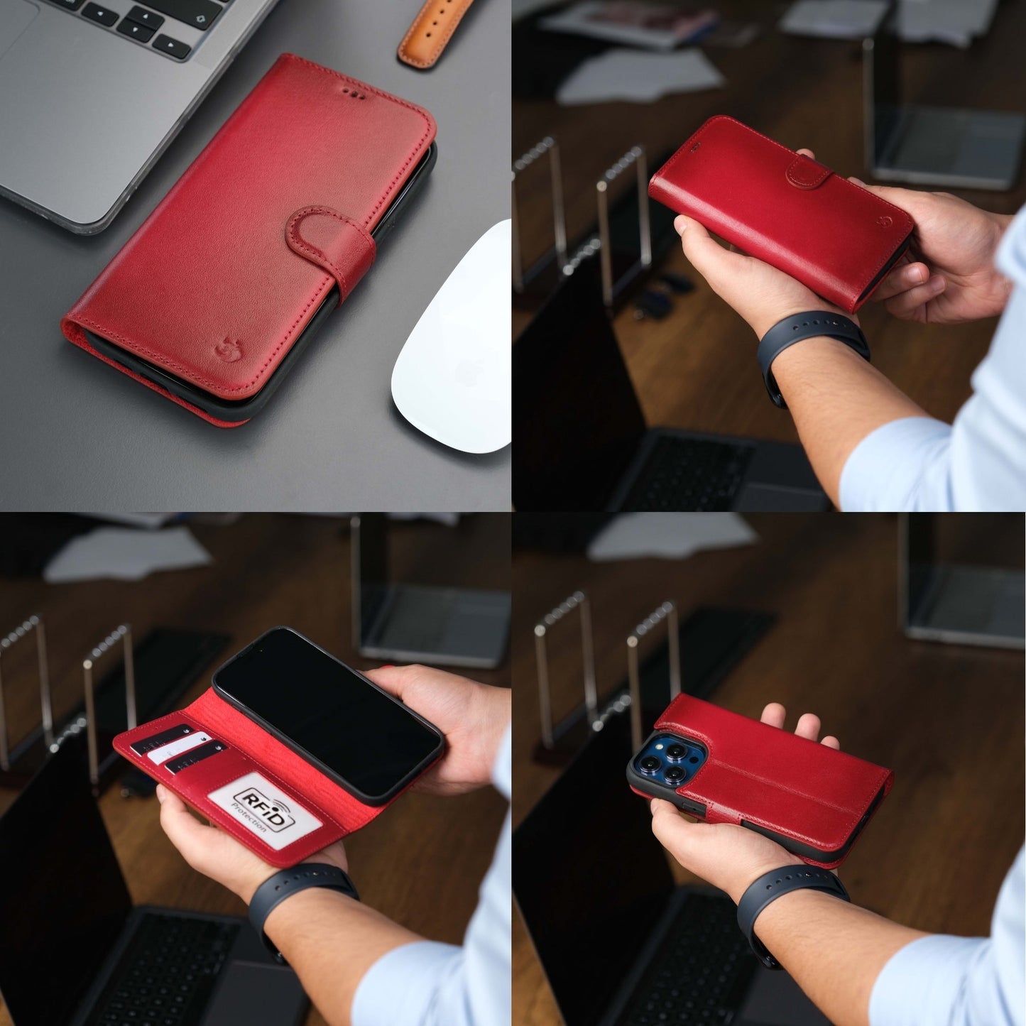 Casper Leather iPhone 15 Pro Wallet Case | Detachable MagSafe Compatible RFID Protection