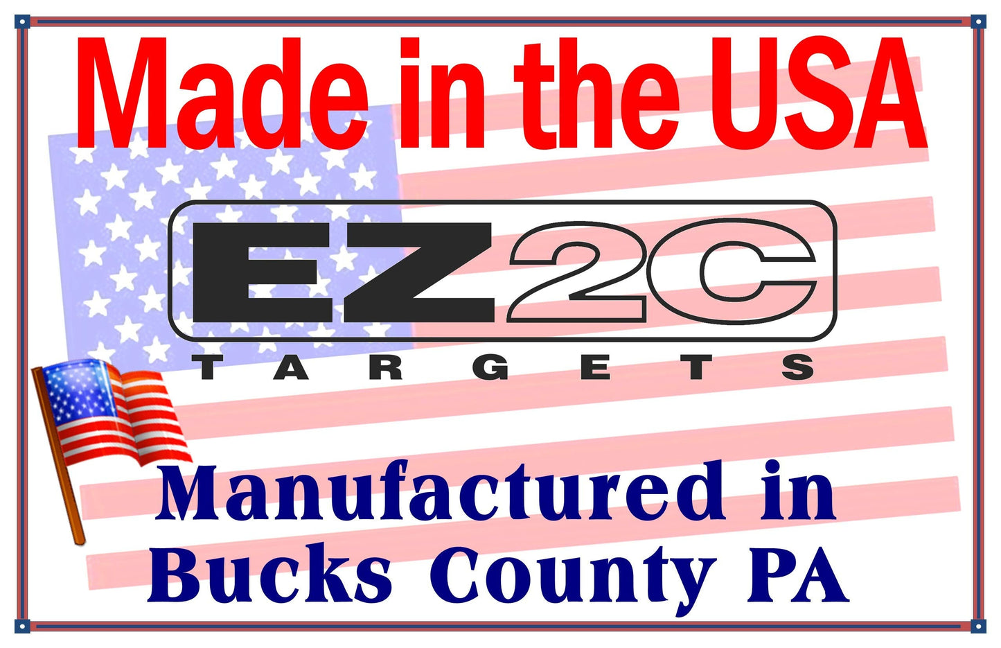 EZ2C Targets Style 7: Four Bullseye Plus Sight in 11”x17” Made in USA