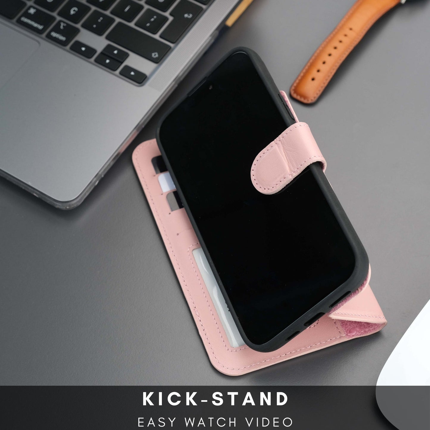 Casper Leather iPhone 15 Wallet Case | Detachable MagSafe Compatible RFID Protection