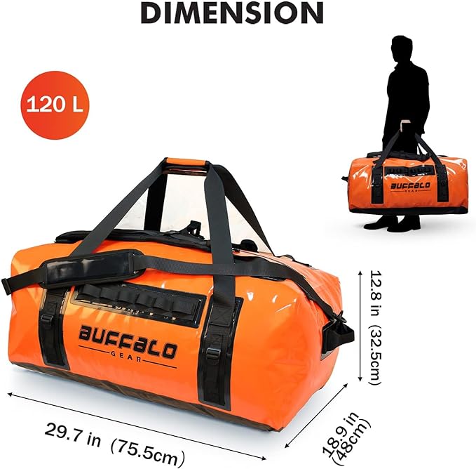 127QT Duffel Dry Bag With Waterproof Zipper