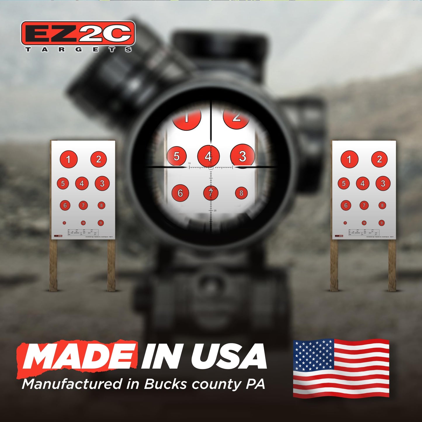 EZ2C Targets# 20/RD7: Reducing Circles Paper Shooting Targets 11"x17" USA Made