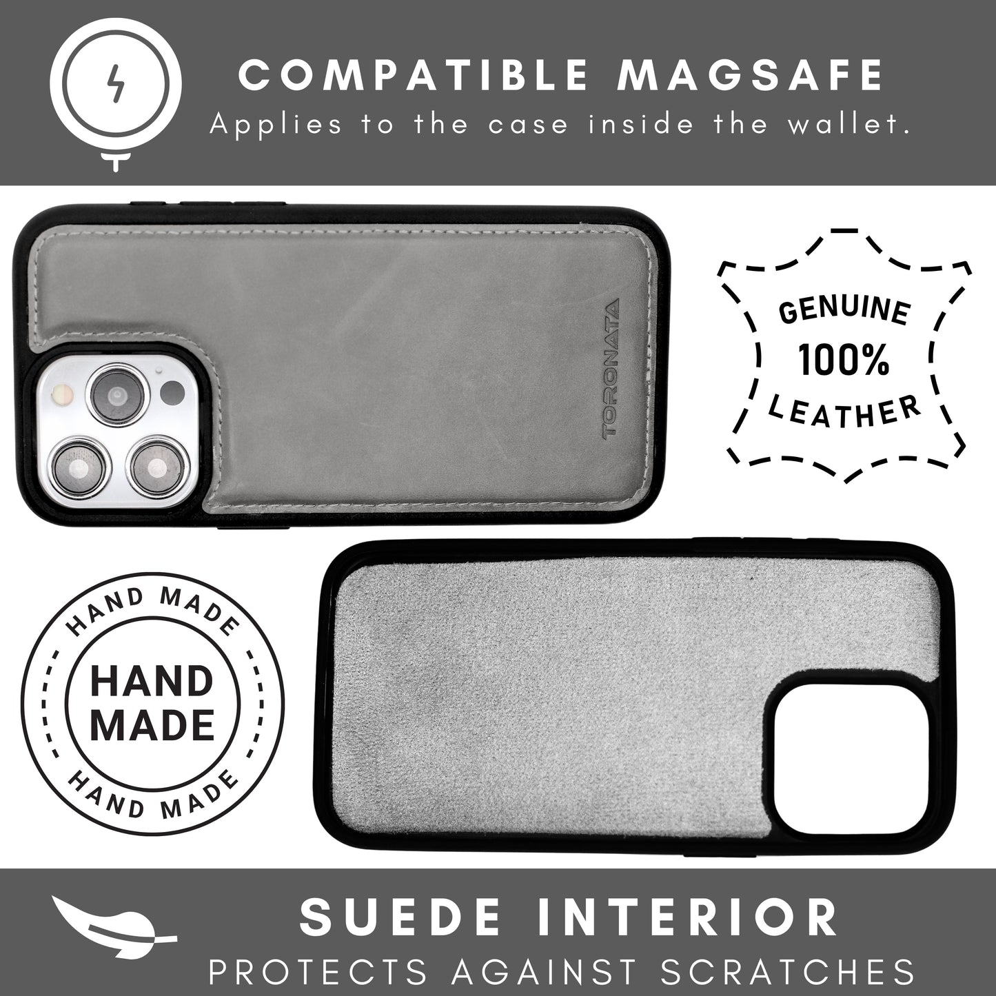 Vegas Premium Leather iPhone 15 Pro Max Wallet Case with MagSafe | Detachable RFID Blocking Luxury Wallet