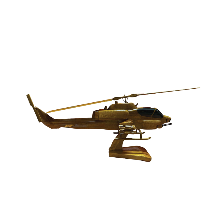 AH-1 ( AH1 ) Cobra Mahogany Wood Desktop Helicopter Model