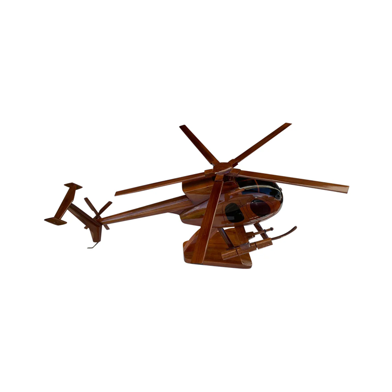 AH-6 ( AH6 ) Mahogany Wood Desktop Helicopter Model