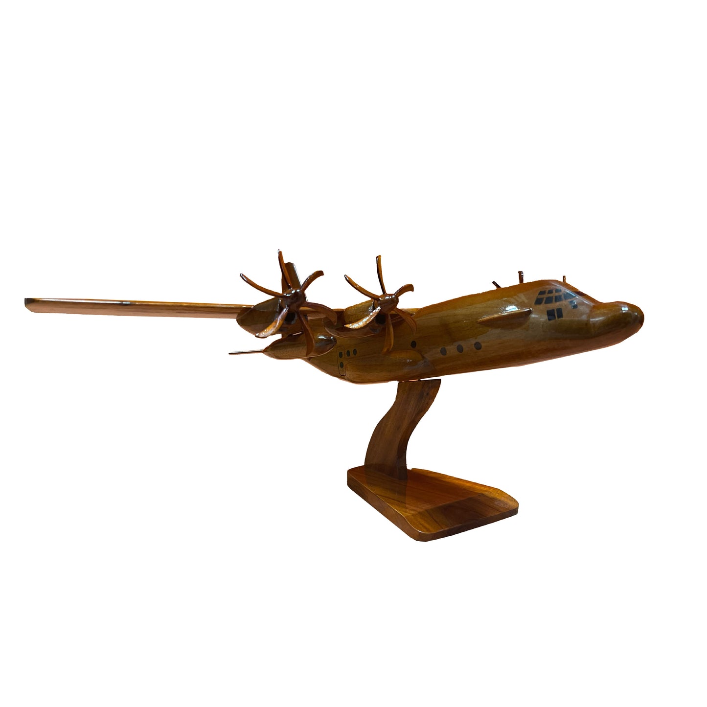 C-130 ( C130 ) Hercules Mahogany Wood Desktop Airplane Model