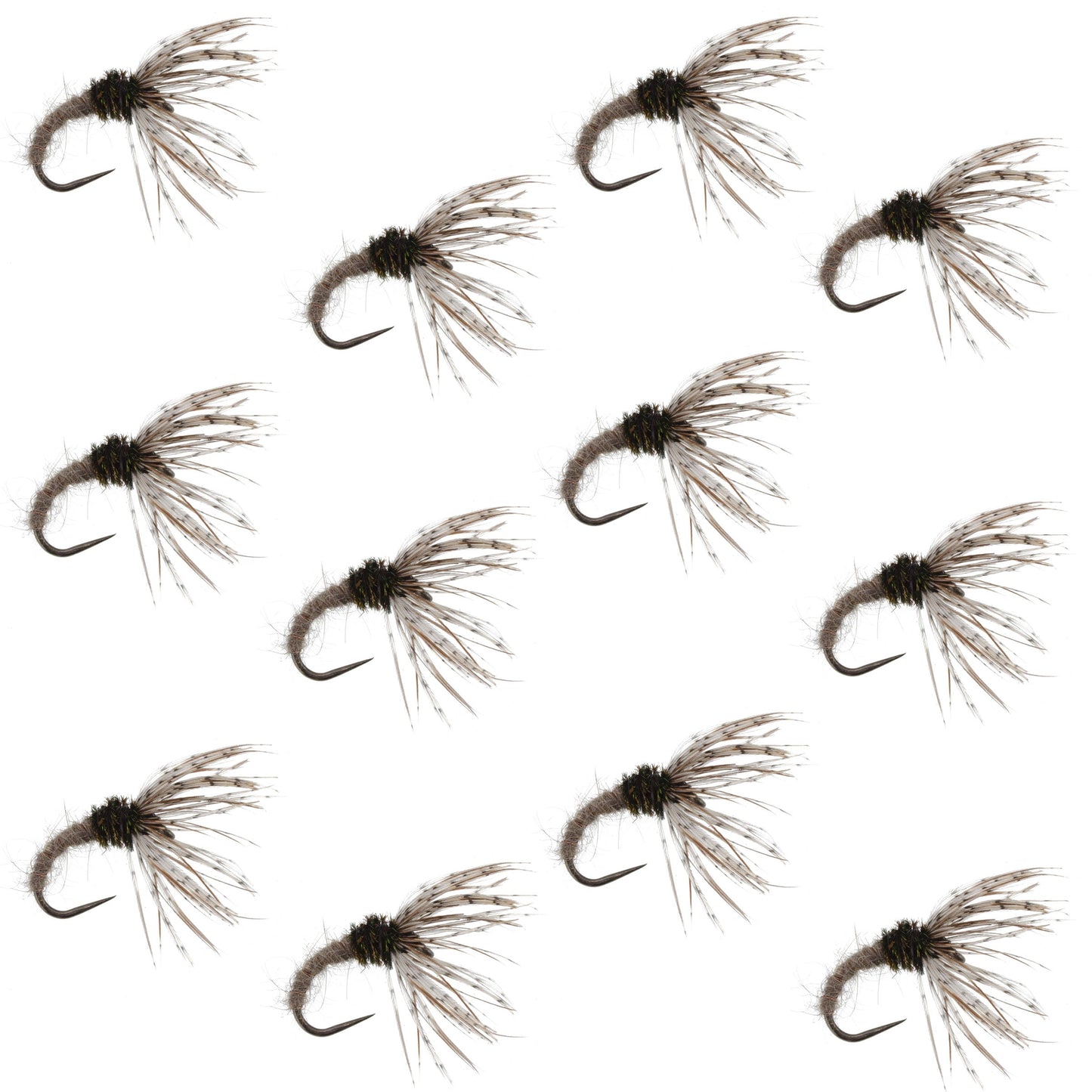 Hares Ear Sakasa Kebari - 12 Tenkara Flies - Size 14