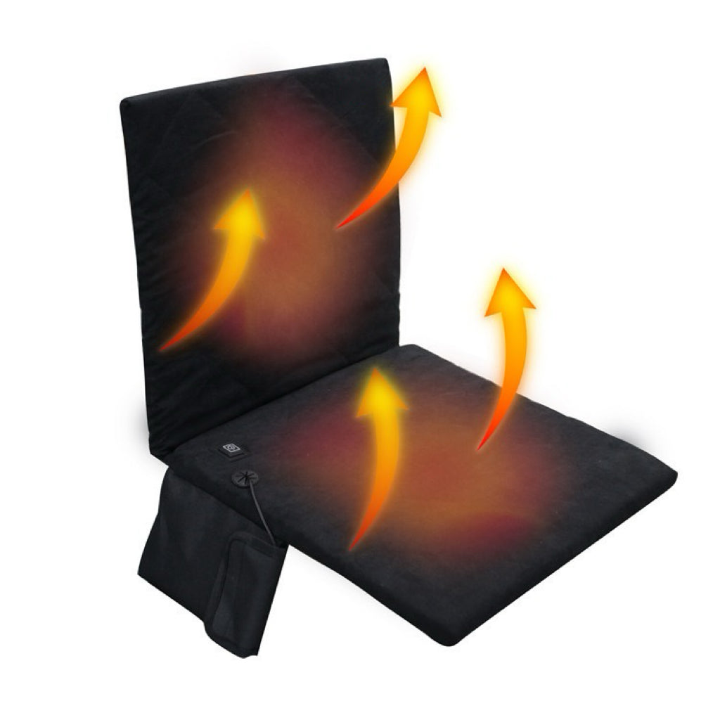 LITEGUEST Heated Outdoor Seat Cushion with Backrest – Warm for Camping