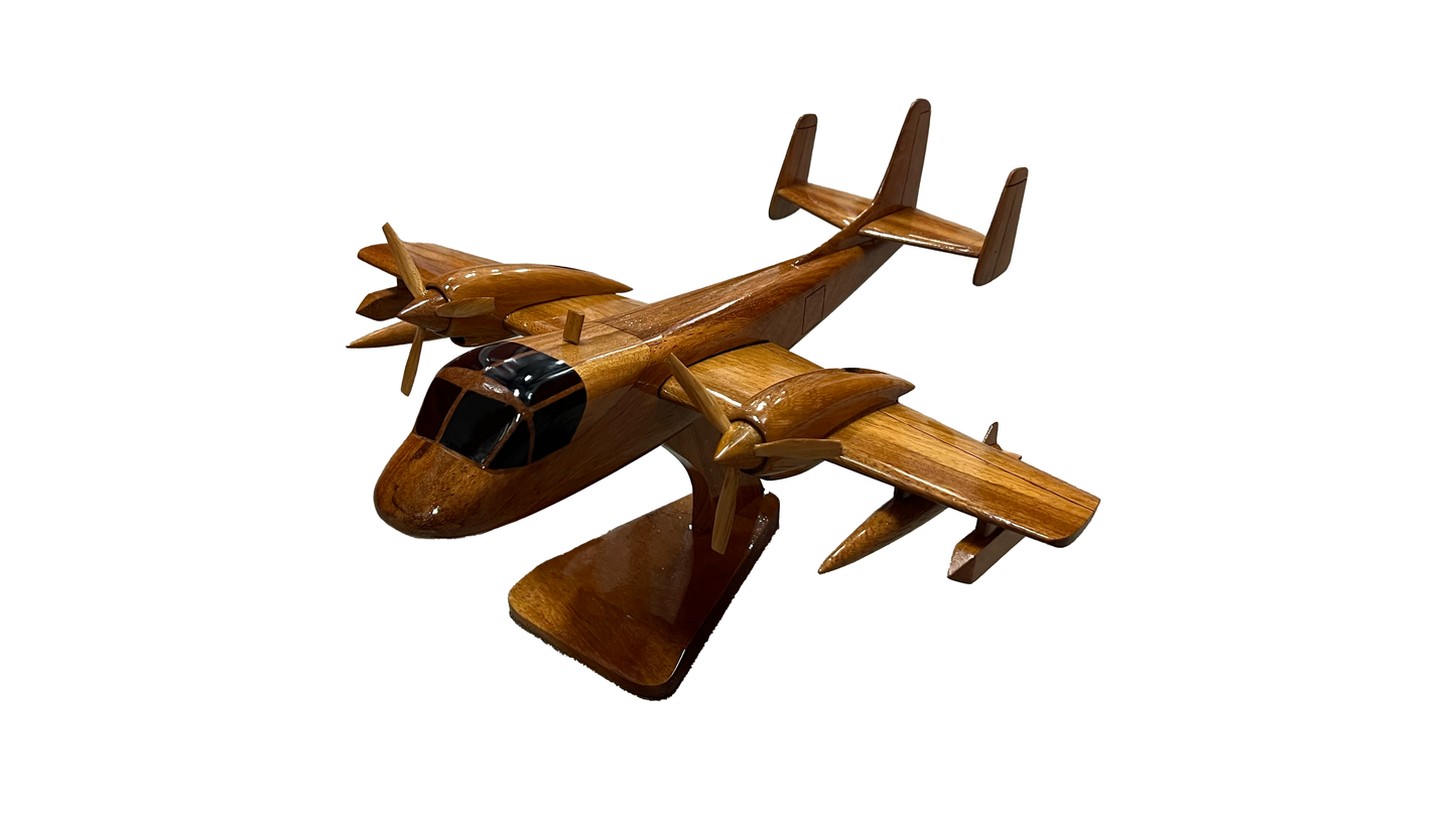 OV-1 ( OV1 ) Mohawk Mahogany Wood Desktop Airplane Airplanes  Model
