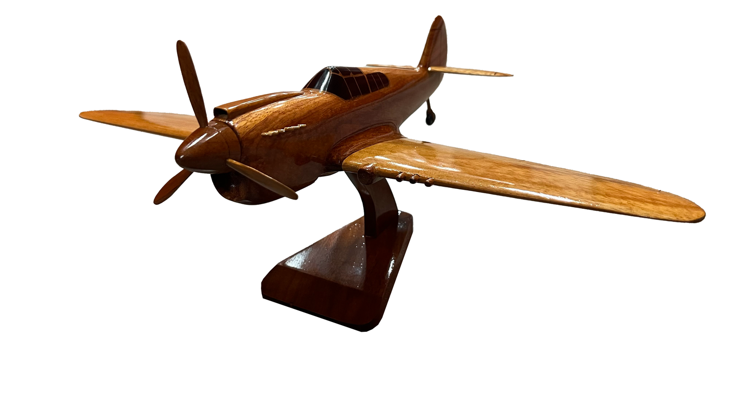 P-40 ( P40 ) Warhawk Mahogany Wood Desktop Airplane Model