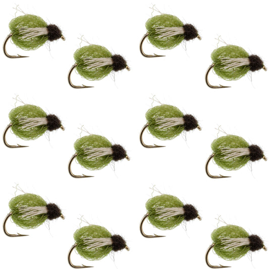 LaFontaine Olive Deep Sparkle Caddis Pupa - 1 Dozen Flies Hook Size 12