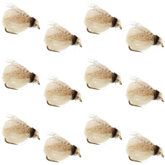 Bead Head LaFontaine Tan Deep Sparkle Caddis Pupa - 12 Flies Size 14