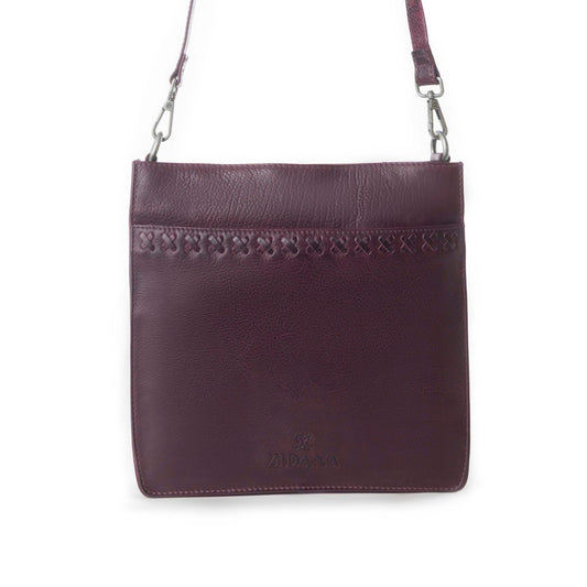 Myra Zidana Mirelle Woven Veg Tanned Leather Sling Bag in Mulberry Shine