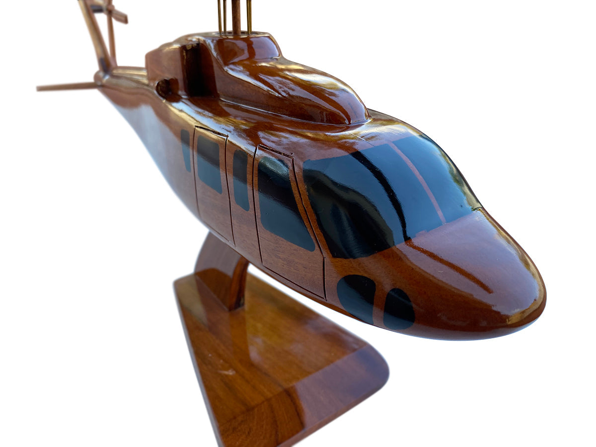 S-76 ( S76 ) Sikorsky Mahogany Wood Desktop Helicopter Model