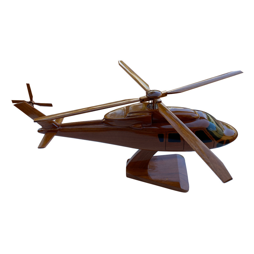 S-76 ( S76 ) Sikorsky Mahogany Wood Desktop Helicopter Model