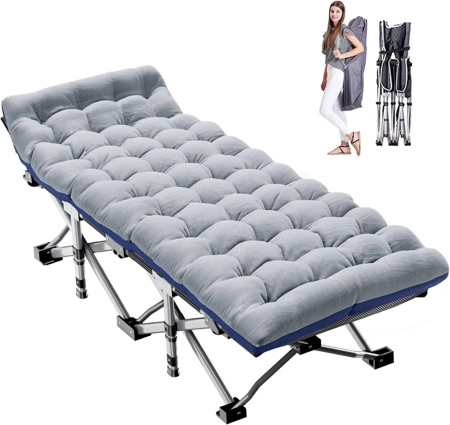 Comfortable Camping Cot with Durable Oxford Fabric
