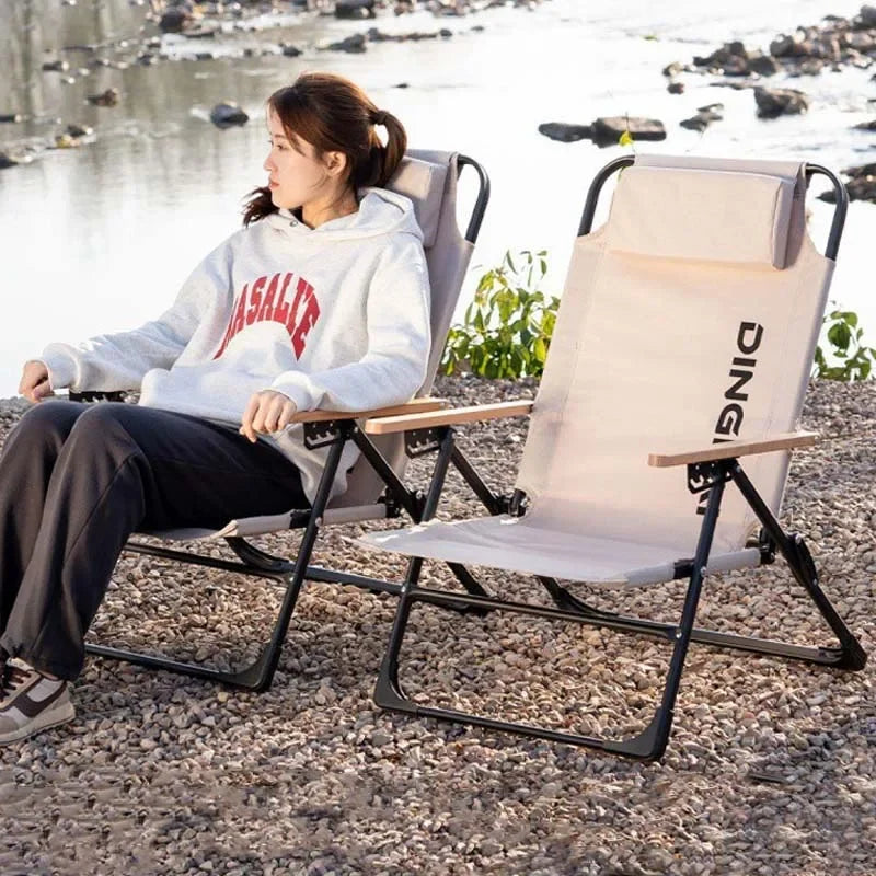 Comfortable Camping Chair  Adjustable Foldable  with Pillows