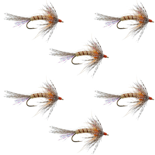 Orange Shakey Bealy Fall Soft Hackle Wet Fly - 6 Flies Hook Size 10