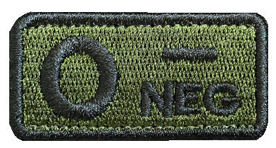 Embroidered Tactical Blood Type Patch - Essential Velcro ID for First Responders