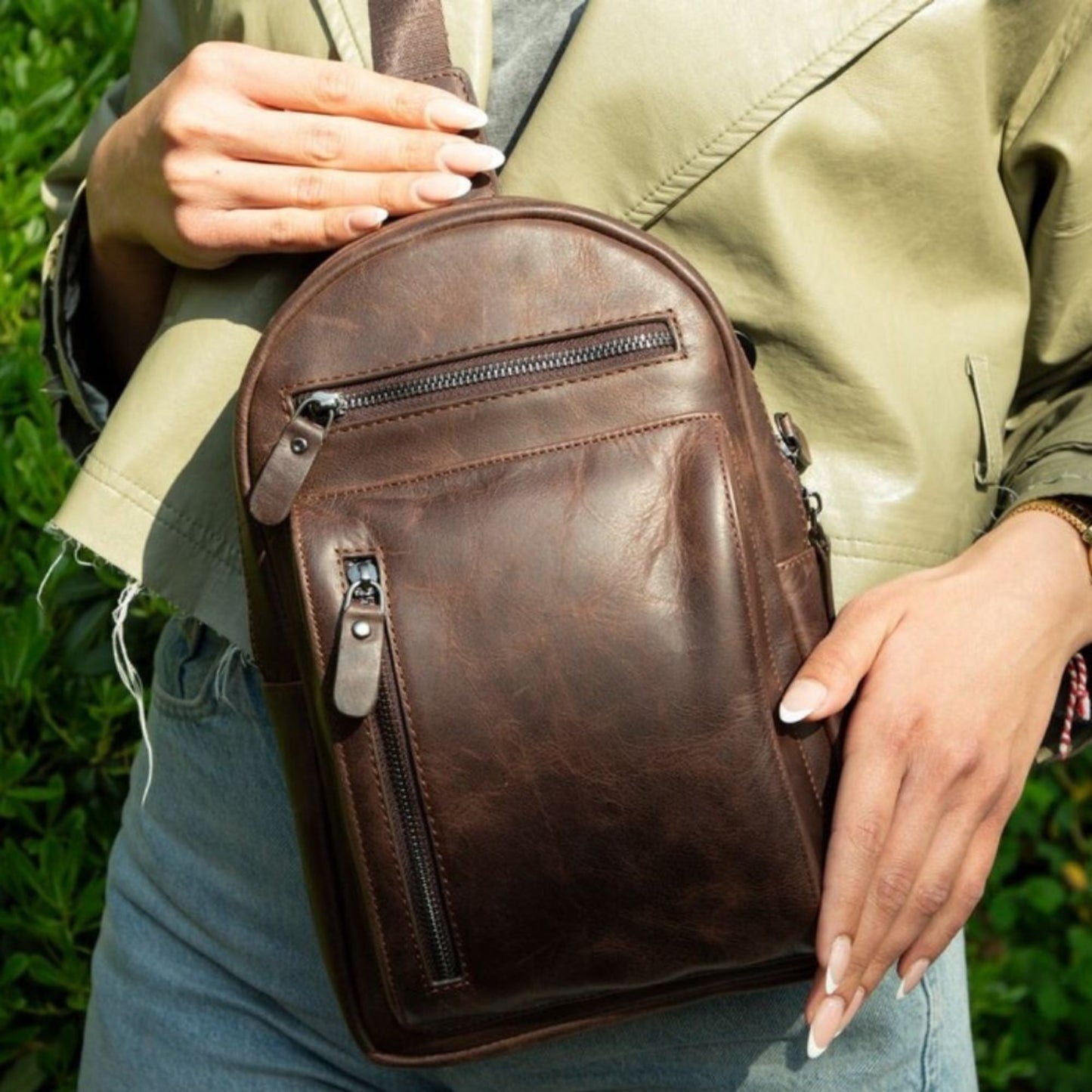 Athens Unisex Leather Cross Bag
