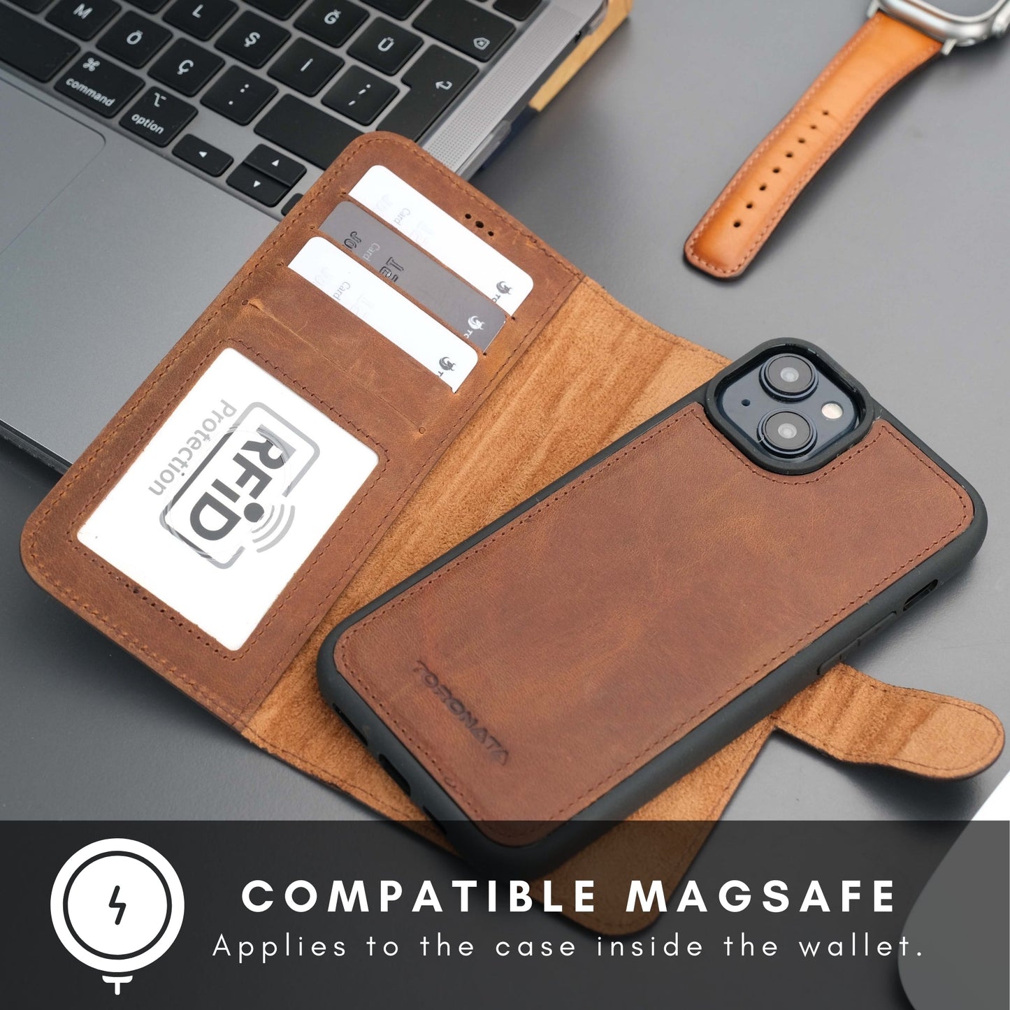 Casper iPhone 16 Plus Wallet Case Leather MagSafe