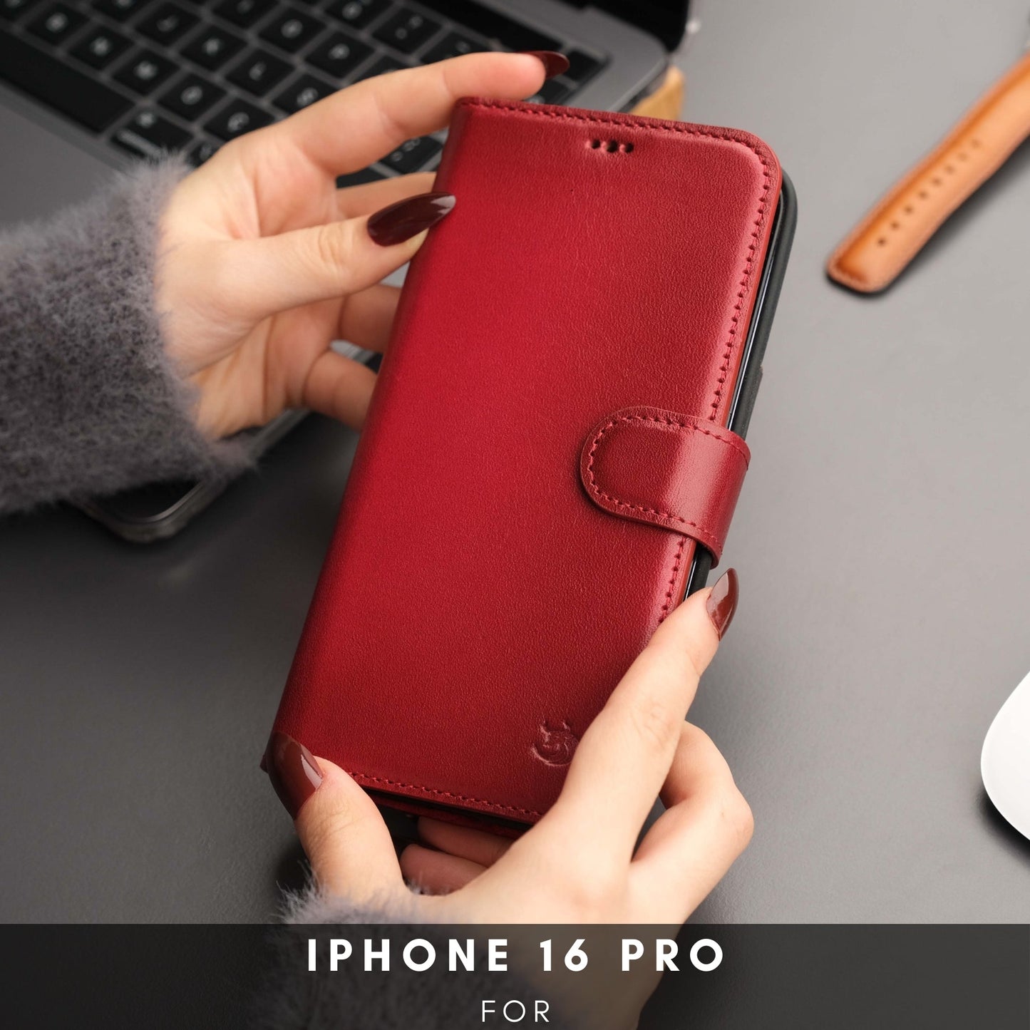 Casper iPhone 16 Pro Wallet Case Leather MagSafe