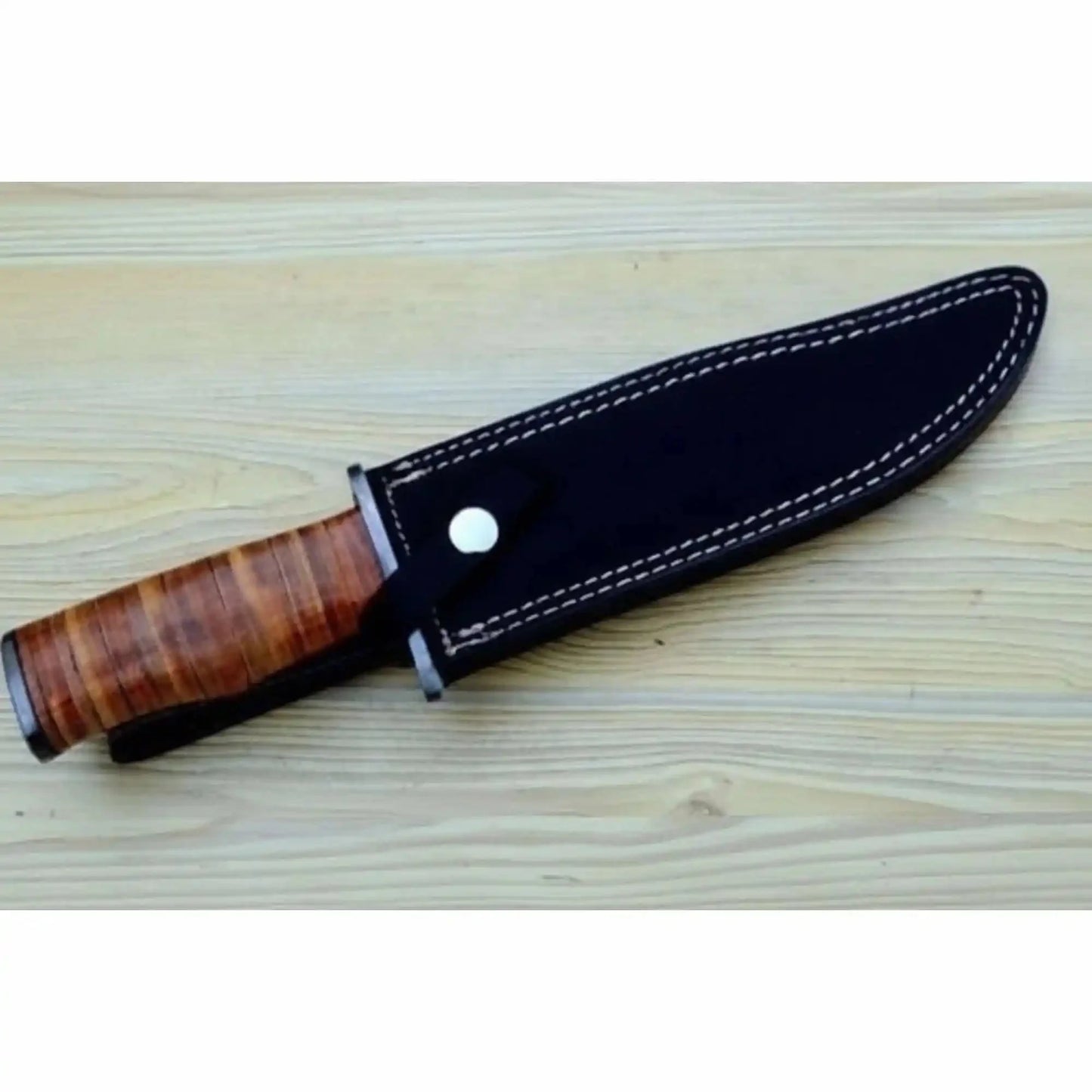 Custom Damascus Utility Bowie Knife Handmade
