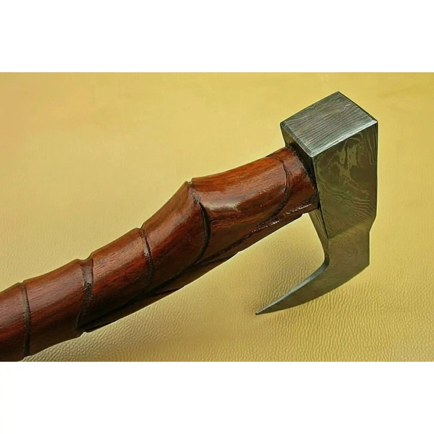 Custom Handmade Damascus steel Viking axe With Pure Leather sheath