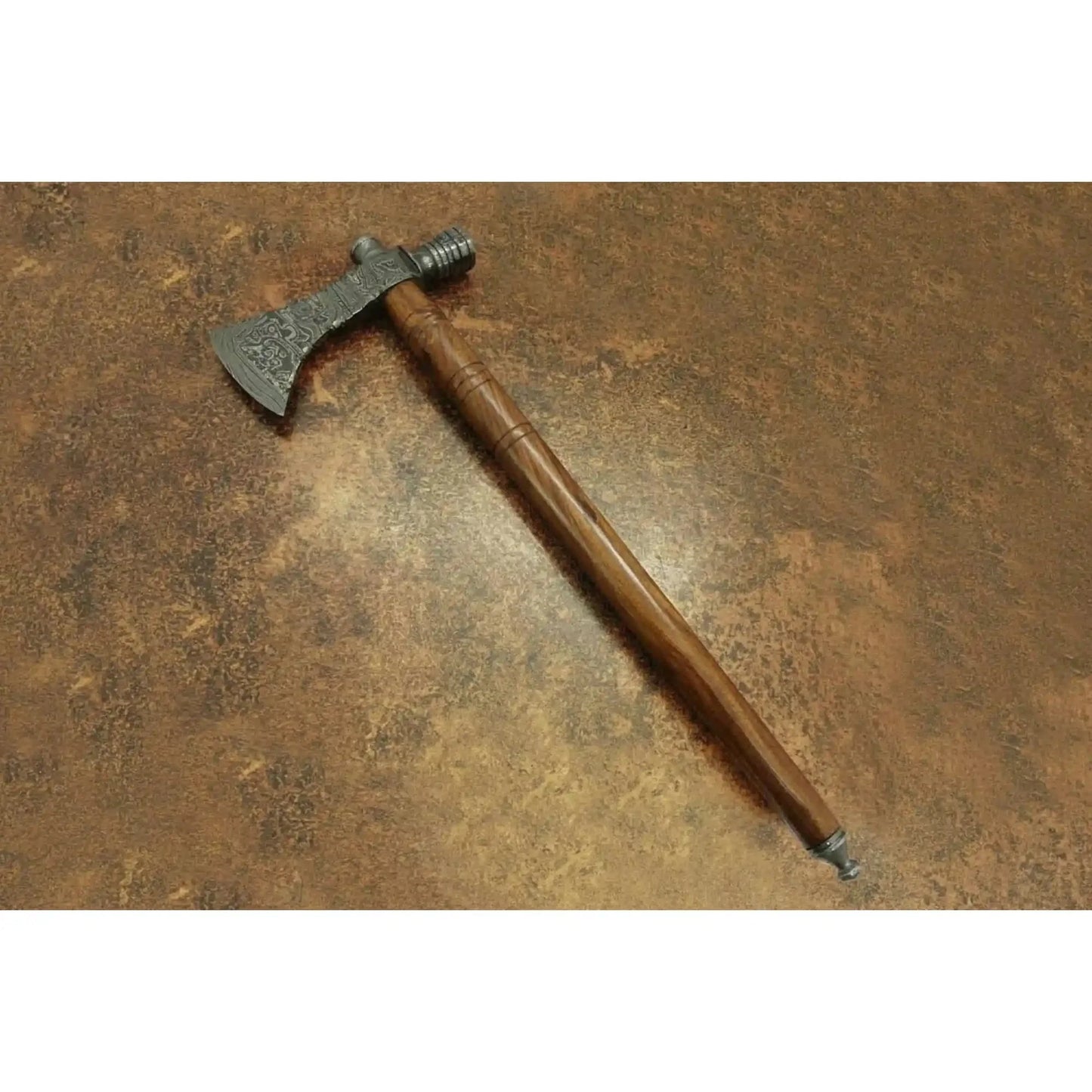Damascus Smoking Axe Straight Handle 19 Inch