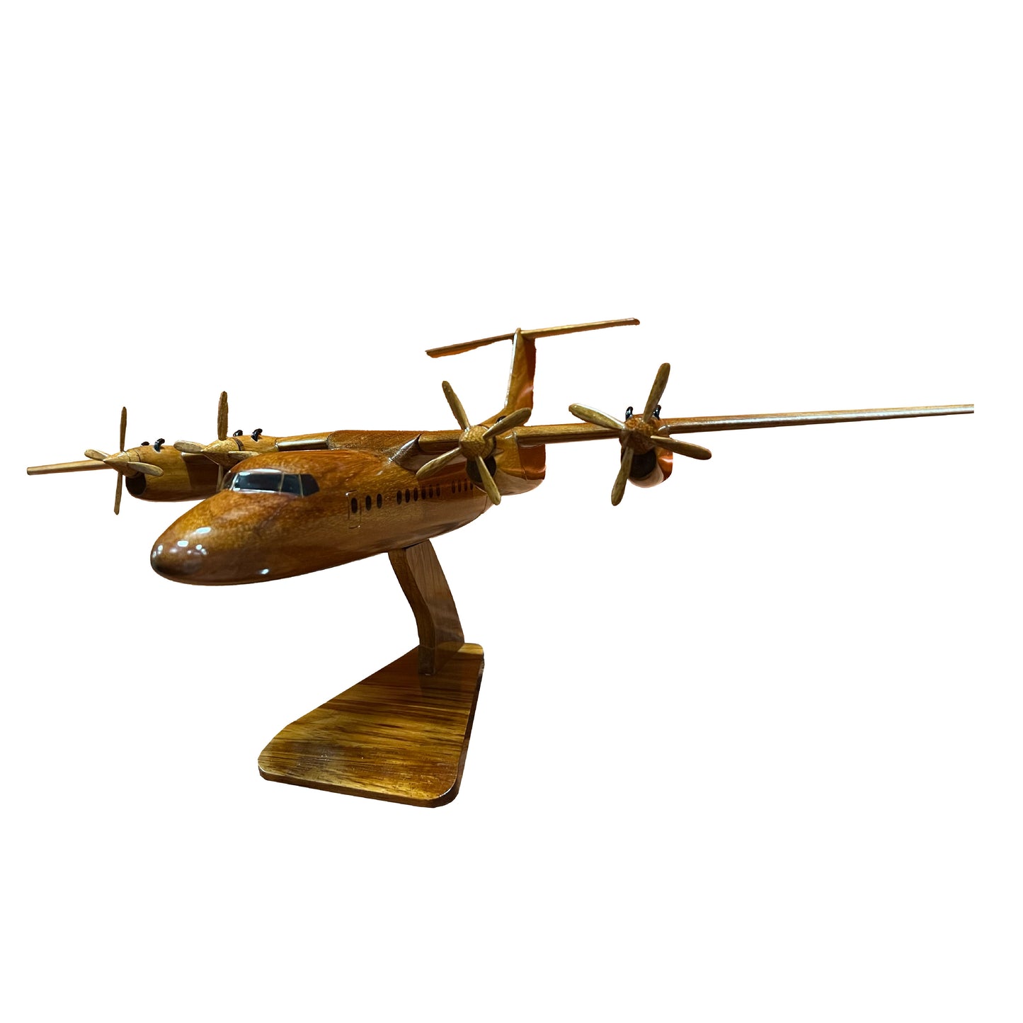 DHC-7 ( DHC7 ) Dash 7 Mahogany Wood Desktop Airplane Model