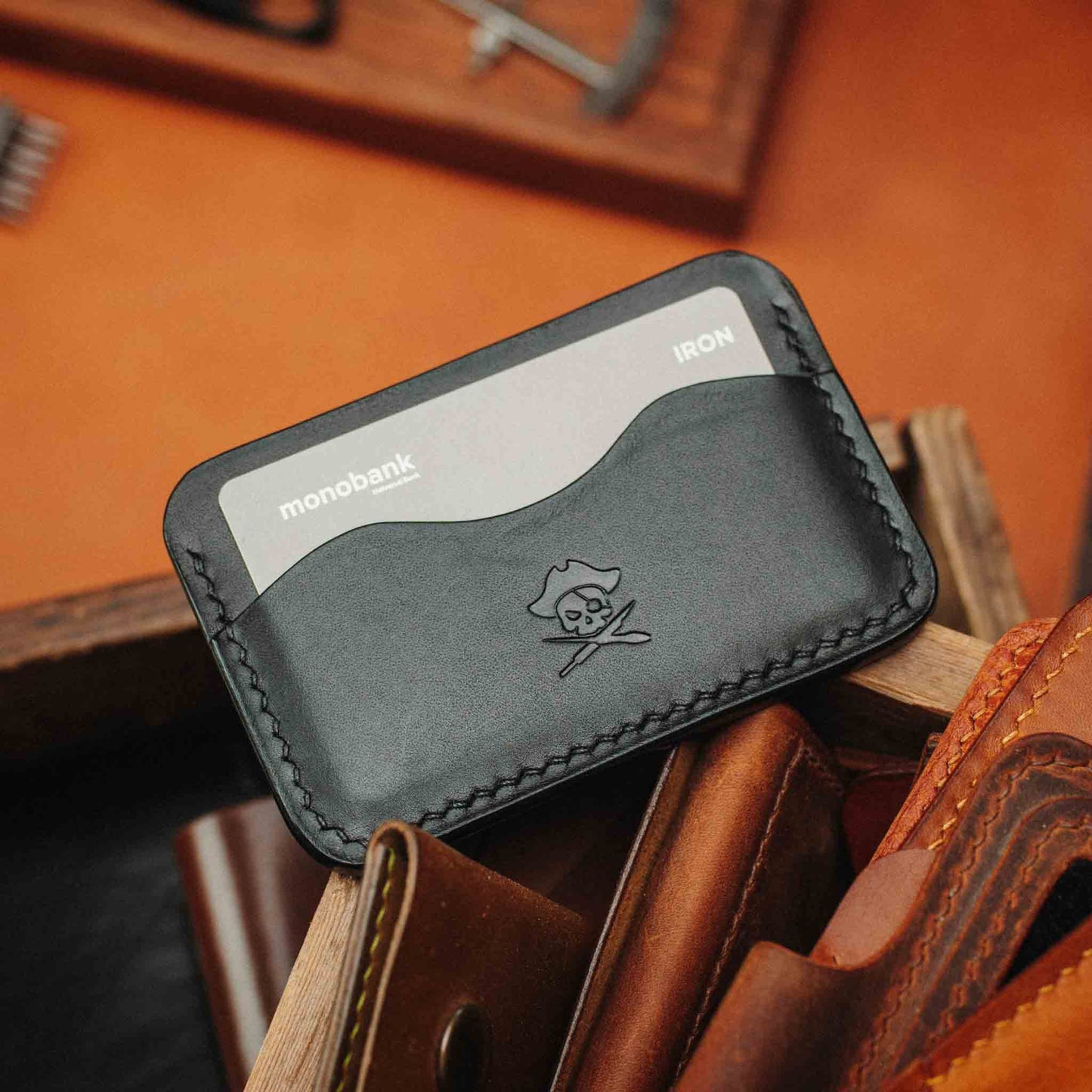 Minimalist Wallet - Drunken Boatswain v2 | Slim Leather | EDC