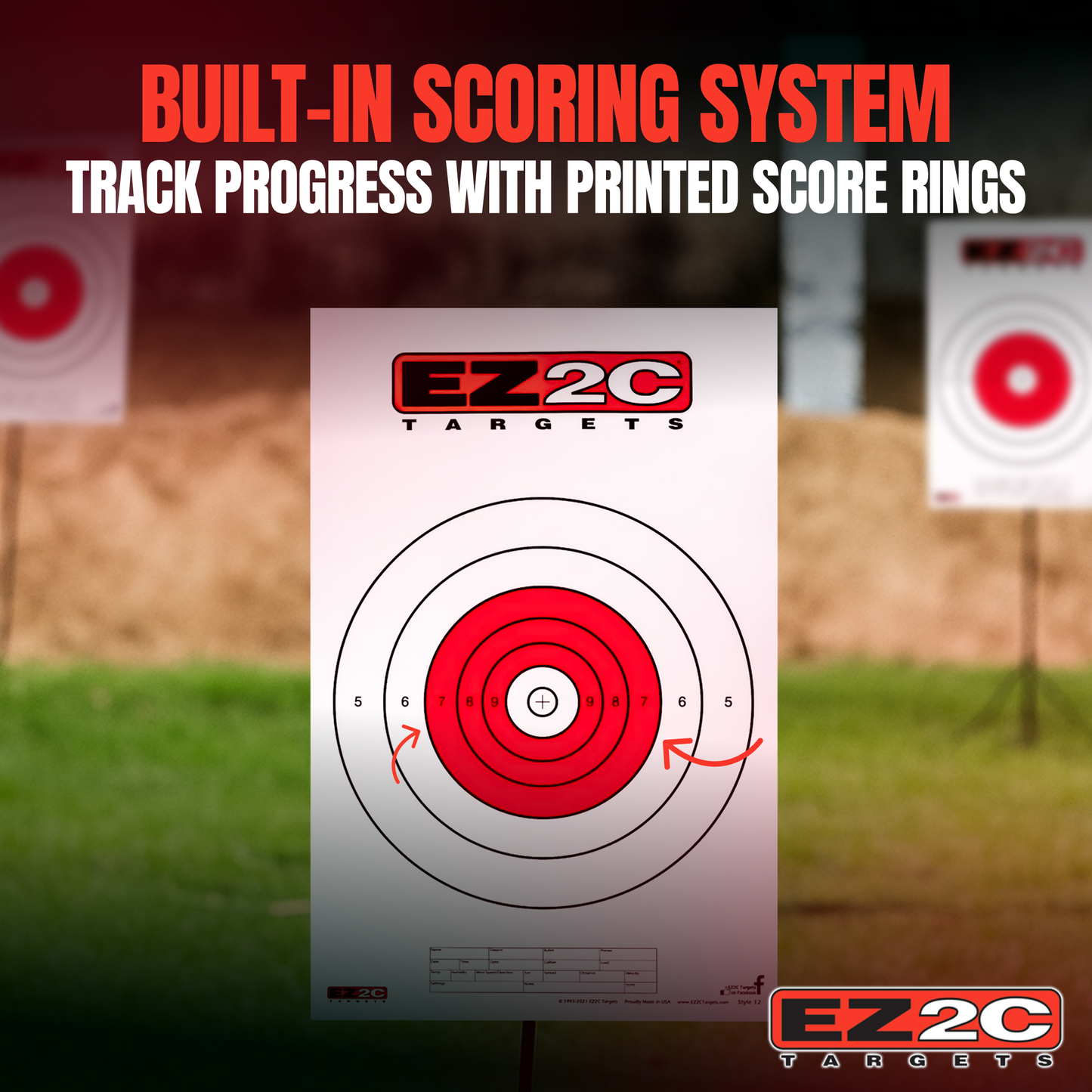 125 EZ2C Targets Favorites 5 Handgun Styles Paper Targets Bundle 11"x17" USA Made