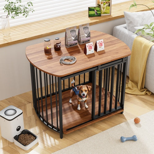 Furniture Style Dog Crate with Double Doors for Small and Medium Dogs