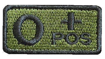 Embroidered Tactical Blood Type Patch - Essential Velcro ID for First Responders