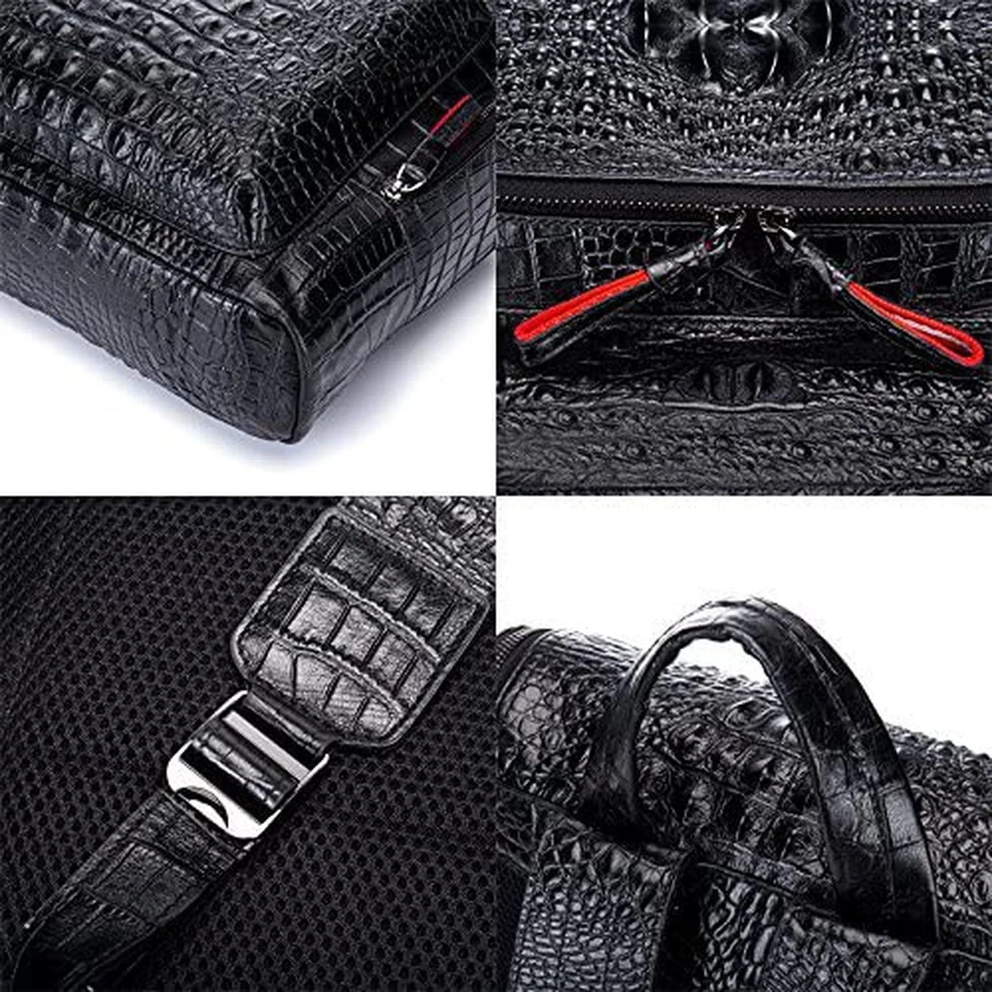 Luxurious Leather Croc Design Backpack – Timeless & Sophisticated