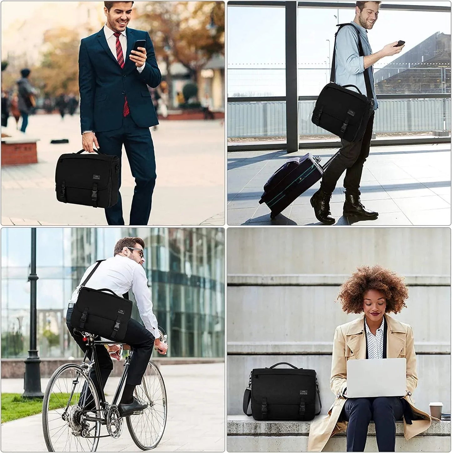 Nylon Messenger Bag – Water-Resistant 15.6″ Laptop Crossbody