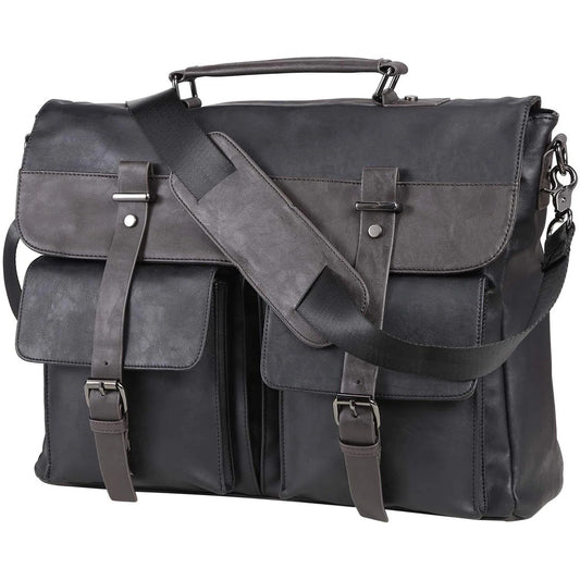 Leather Messenger Bag – Water-Resistant 15″ Work Satchel for Professionals