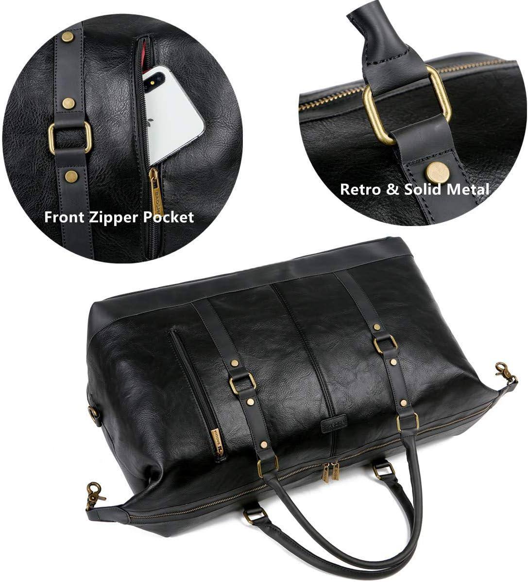 Leather Travel Duffel Bag – Vintage Vegan Carry-On Weekender