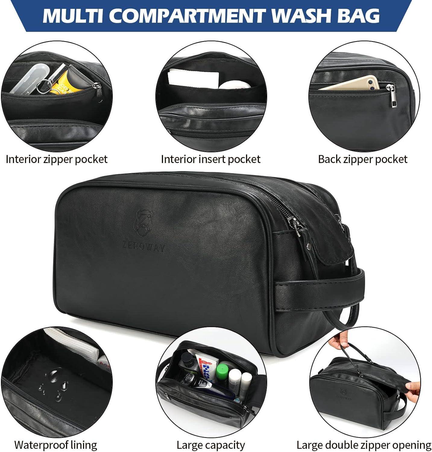 Leather Travel Set – 3-Piece PU Leather Duffel, Toiletry & Laundry Bag