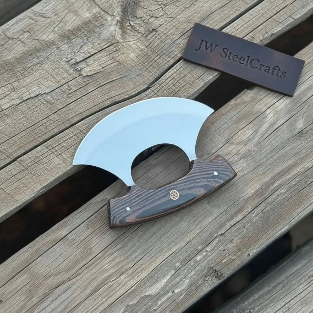 Handcrafted Ulu Chopper Knife – Wenge Wood Handle | Stainless Steel Blade | JW SteelCrafts