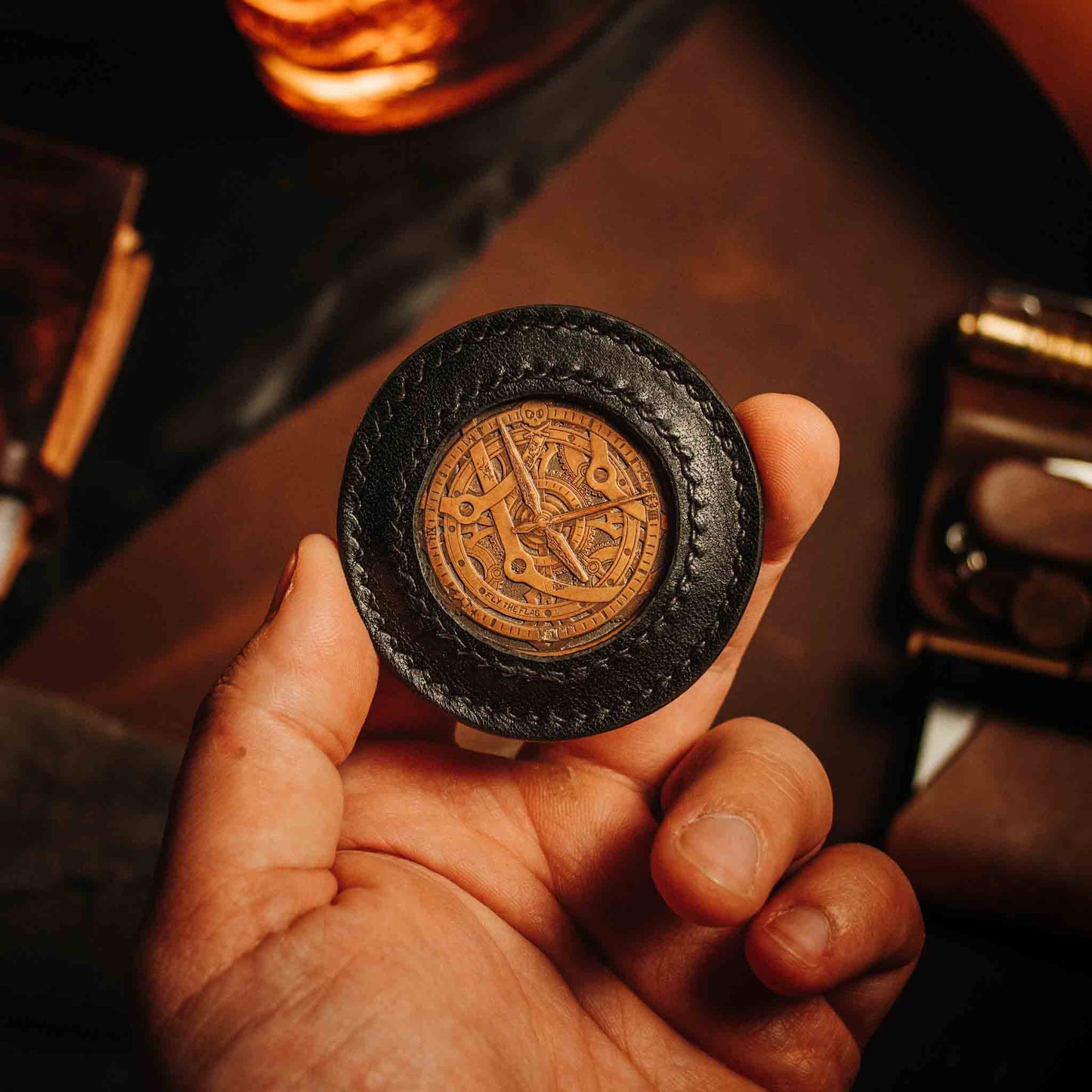 Round Coin Holder - Peso Pocket v2 | Challenge Coin Case | Handcrafted Leather