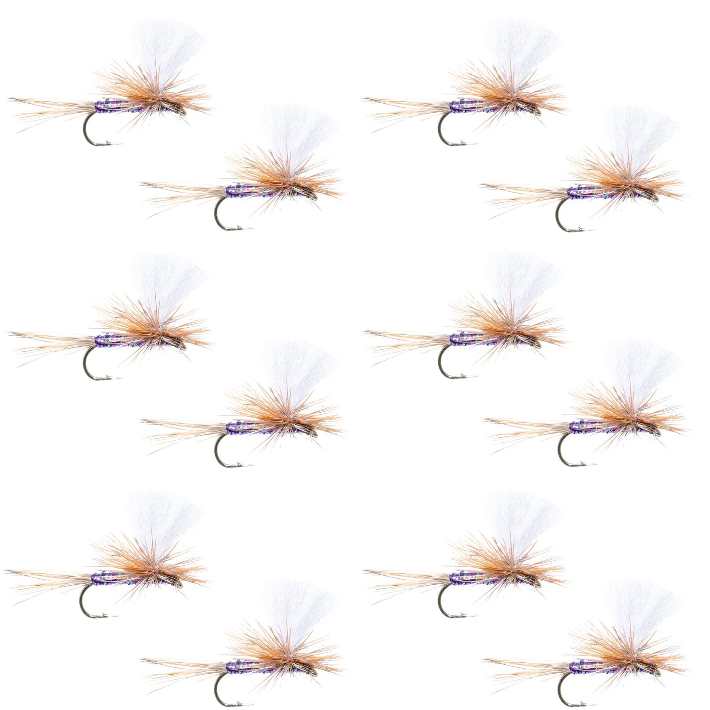 Parachute Super Flash Purple Haze Dry Fly - 12 Flies Size 18