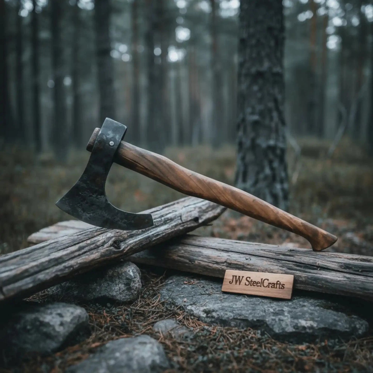 Real Forged Viking Combat Tomahawk bearded axe hatchet With Rose Wood Handle