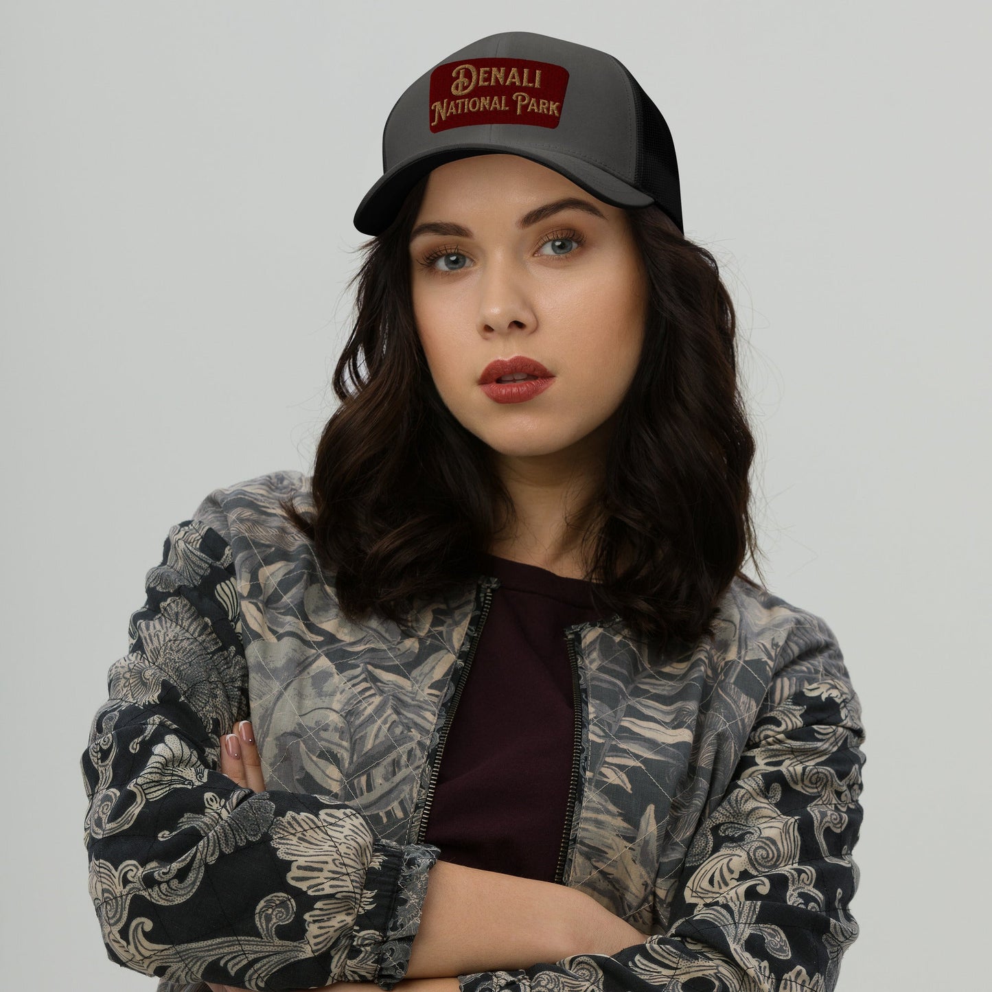 Denali National Park Sign Embroidered Trucker Hat